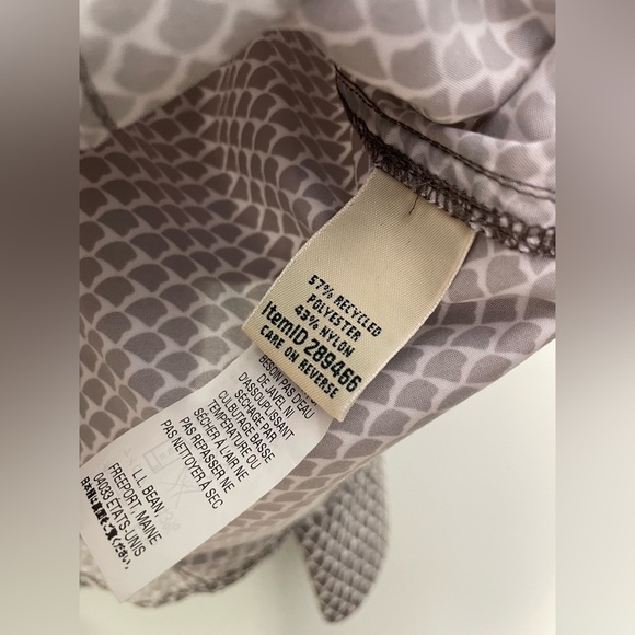 LL Bean Isleboro Outdoor Performance Button Down Collared Shirt Gray/White Sz XL - Picture 4 of 5